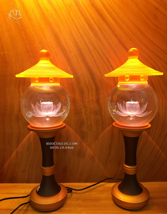 Đèn Trang Trí Bàn Thờ Phật Cầu Tròn Nắp Ô DTP-004 - Rước Tài Lộc