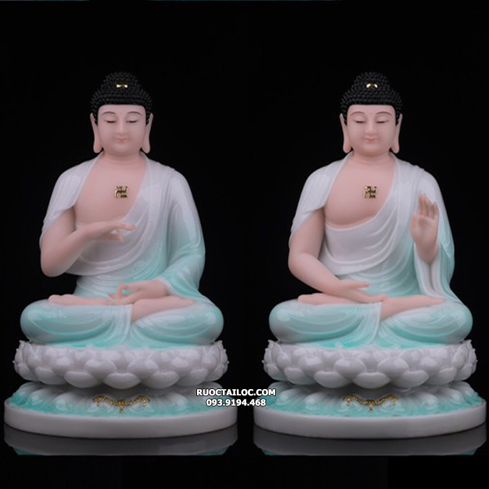 Tượng Phật Dược Sư đẹp bằng bột đá xanh ngọc 