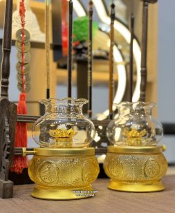 Đèn dầu lưu ly vàng ngọc đẹp thờ Phật Và Gia Tiên DD-005
