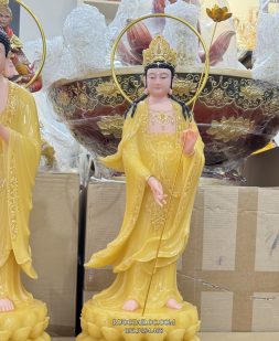 Tượng Tây Phương Tam Thánh đứng thạch anh cao 90cm